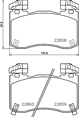 Pastillas de freno delanteras Hyundai/Kia 58101J5A55