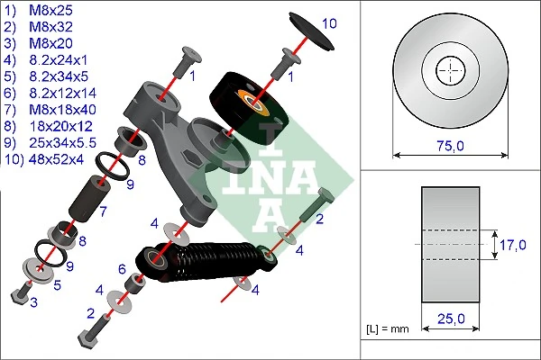 533011810 INA Tensor de correa de alternador