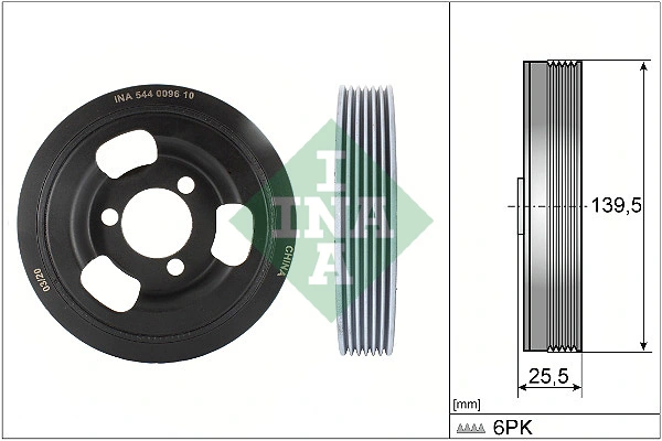 Polea de cigüeñal para Citroen C5 