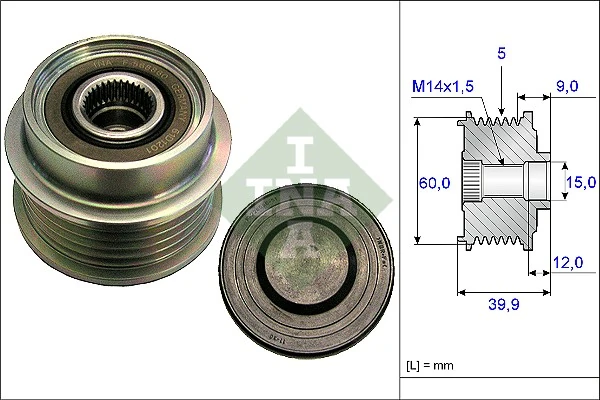 Polea libre del alternador Toyota Yaris (P13)