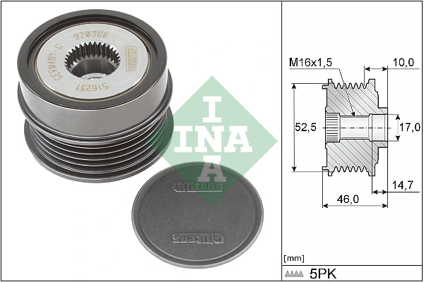 Polea alternador para Mercedes B W247
