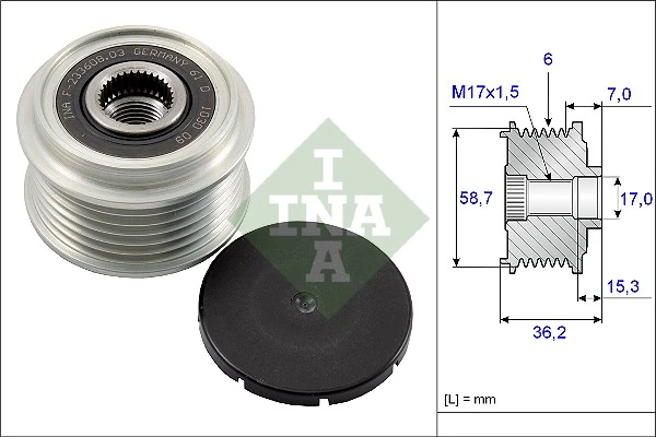 Polea libre del alternador Ford Focus I (DFW)