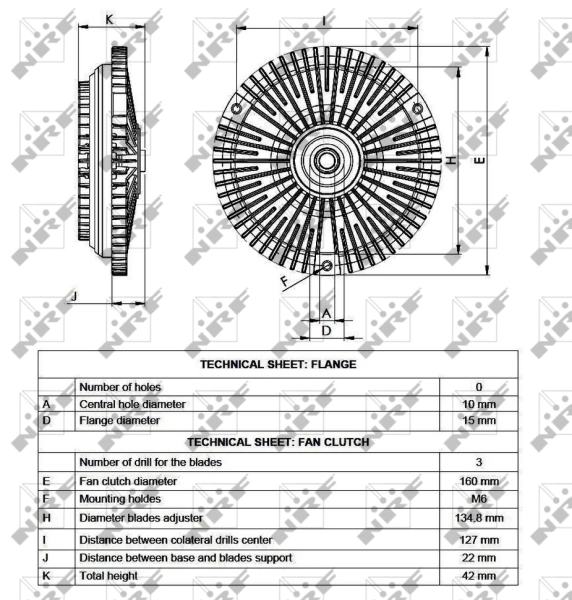 Embrague viscoso de ventilador 49564 NRF