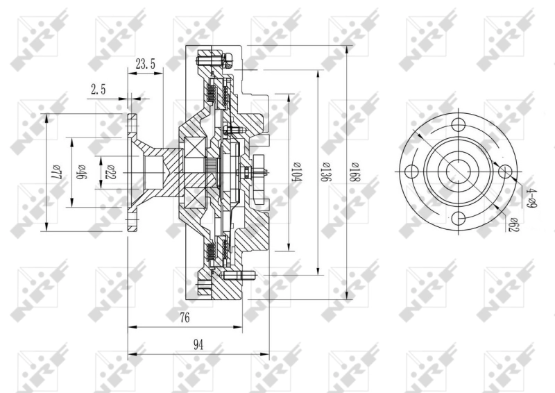 Embrague viscoso de ventilador 49579 NRF