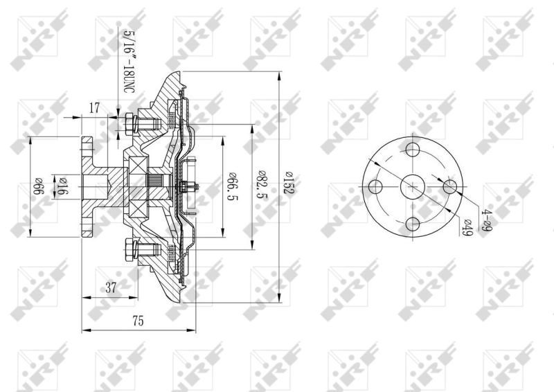 Embrague viscoso de ventilador 49592 NRF