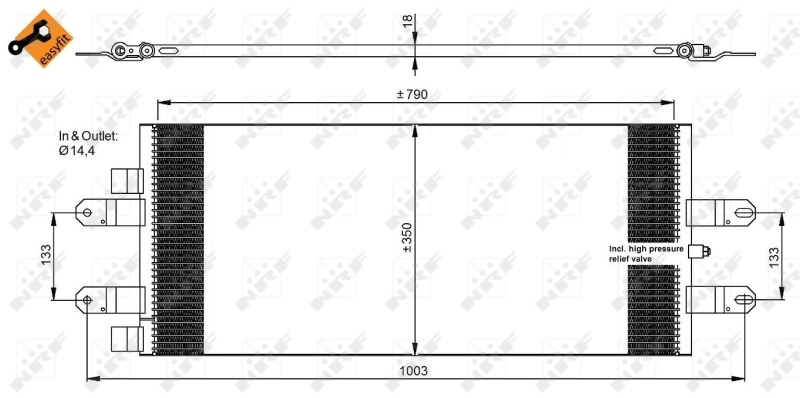 350043 NRF Radiador de aire acondicionado