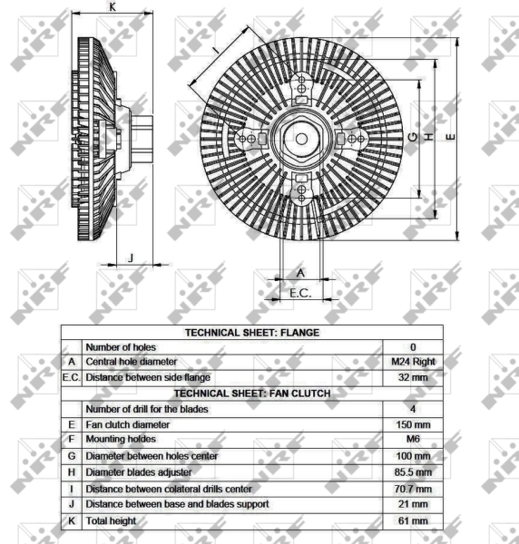 Embrague viscoso de ventilador 49551 NRF