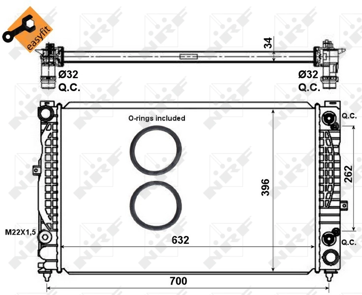 Radiador 710924080 Fiat/Alfa/Lancia