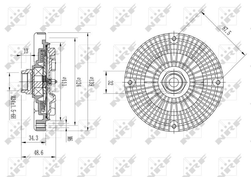 Embrague viscoso de ventilador 49642 NRF