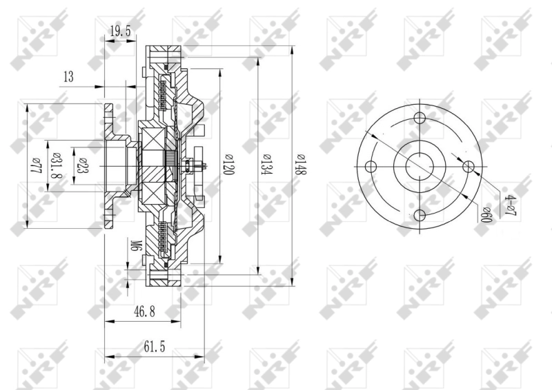 Embrague viscoso de ventilador 49639 NRF