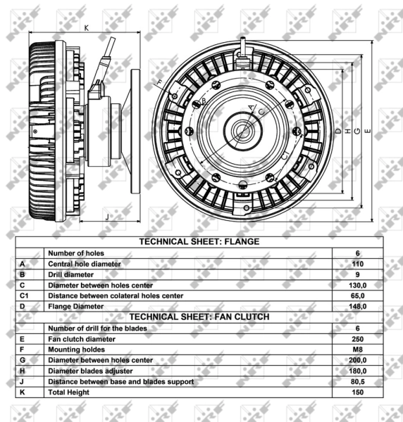 Embrague viscoso de ventilador 49023 NRF