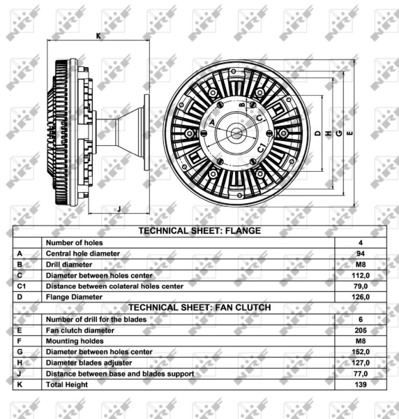 Embrague viscoso de ventilador 49014 NRF