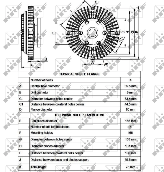 Embrague viscoso de ventilador OK65A15140C Hyundai/Kia