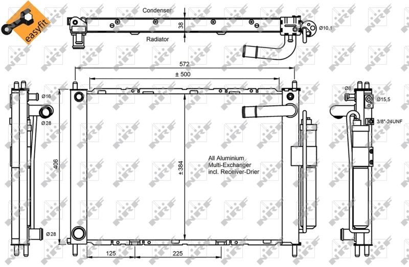 350055 NRF Radiador de aire acondicionado