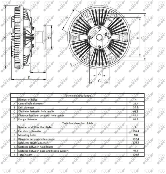 Embrague viscoso de ventilador 49415 NRF