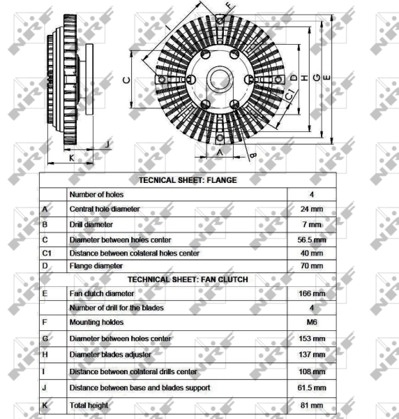 Embrague viscoso de ventilador 49527 NRF