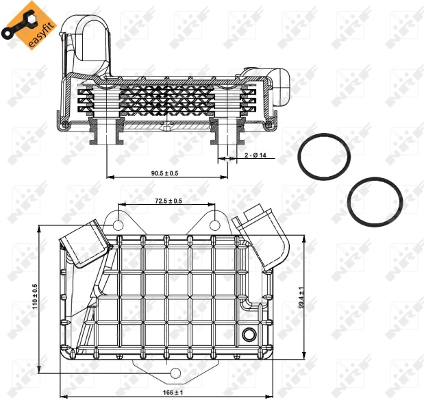 Radiador de aceite debajo del filtro NRF 31274
