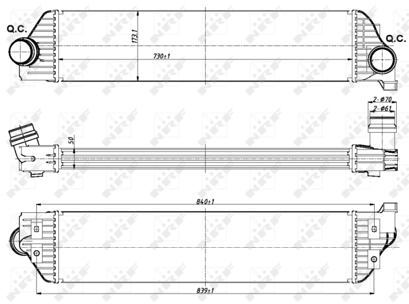 Intercooler 30358 NRF