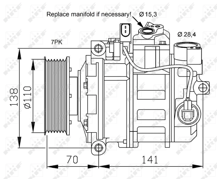 Compresor de aire acondicionado 32613 NRF