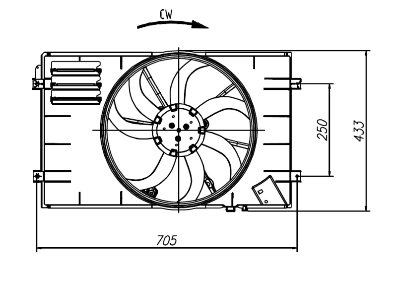 Ventilador eléctrico de refrigeración completo izquierdo (motor y hélice) 47927 NRF