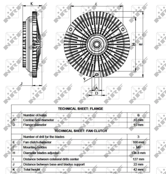 Embrague viscoso de ventilador 49530 NRF
