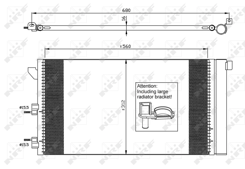 Radiador de aire acondicionado para Fiat Panda II 169A