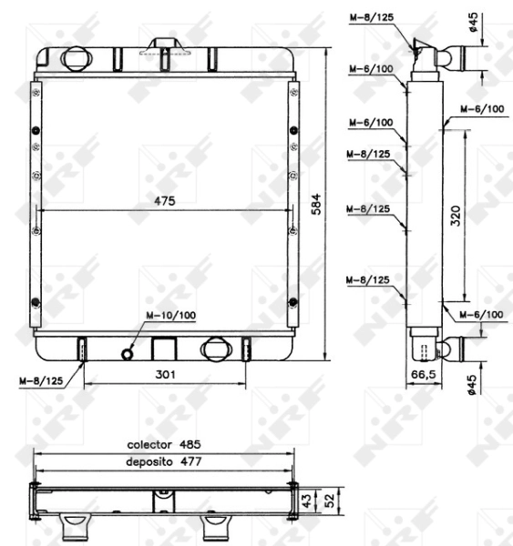 Radiador de água Mitsubishi Canter VI