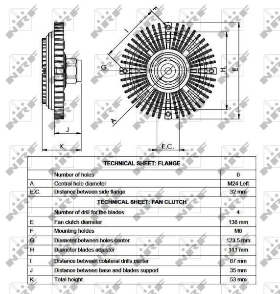Embrague viscoso de ventilador 49516 NRF