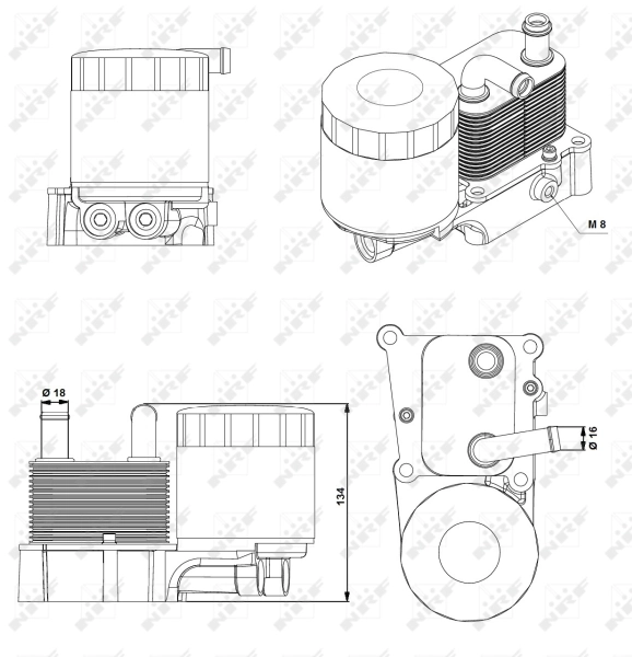 Portafiltro de aceite 31194 NRF