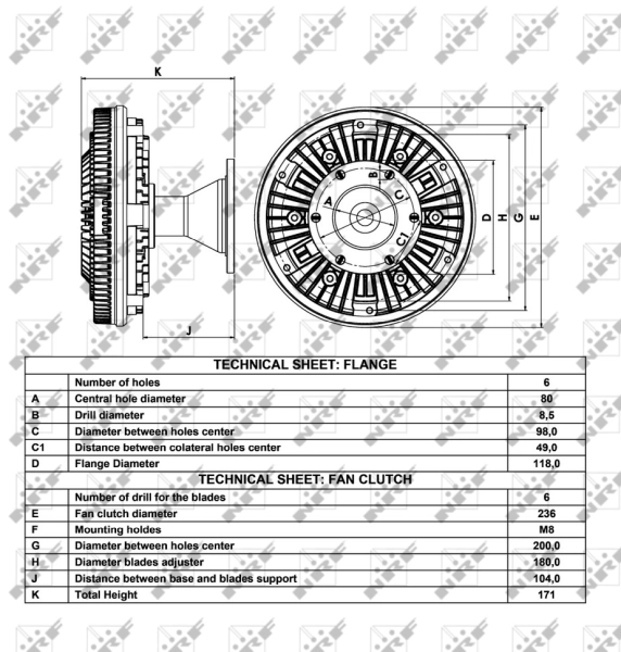 Embrague del ventilador NRF 49041