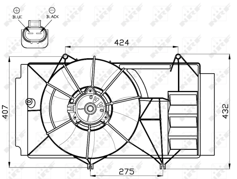 Motor del ventilador de refrigeración izquierdo NRF 47525 precio, desde 66,79 EUR