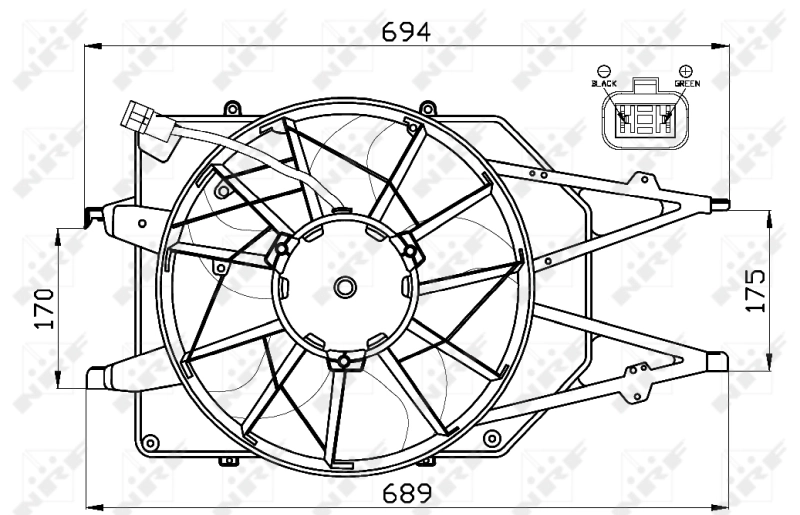 Ventilador, refrigeración motor NRF 47475 precio, desde 149,30 EUR