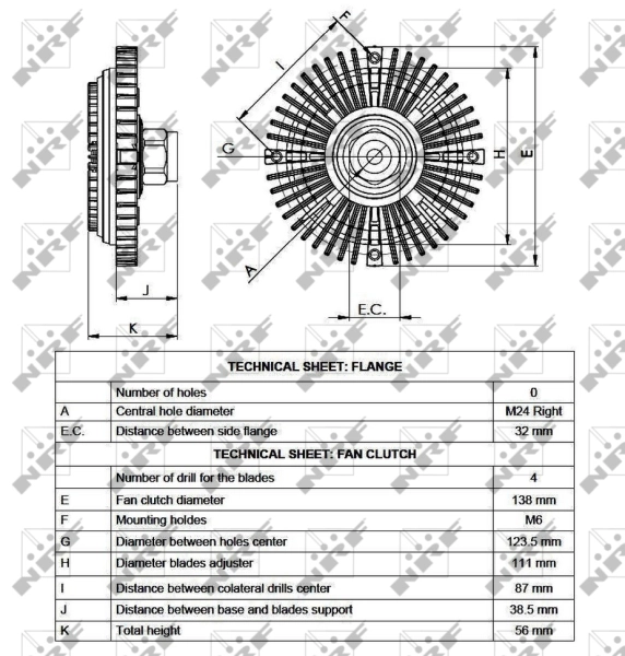 Embrague viscoso de ventilador 49519 NRF