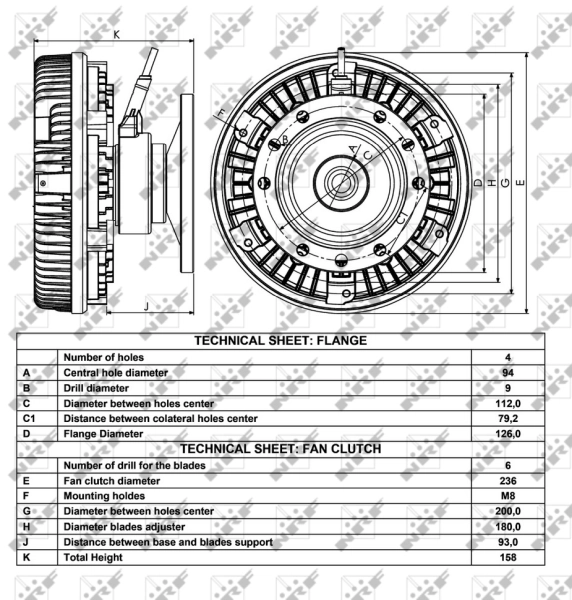 Embrague del ventilador NRF 49025