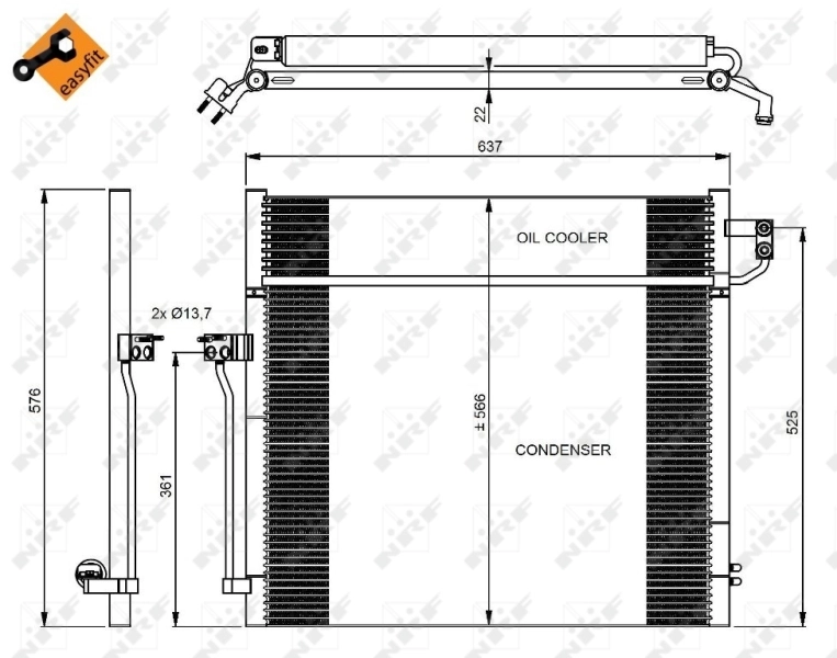 Radiador de aire acondicionado para Mercedes ML/GLE  W166