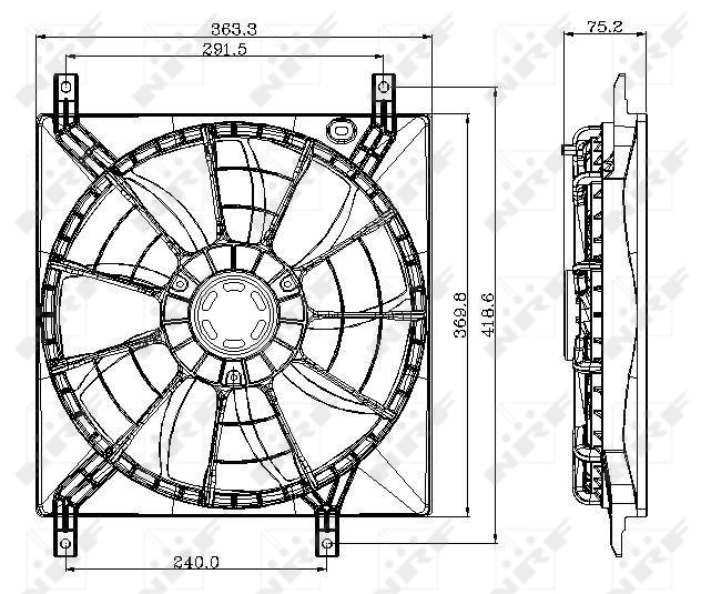 47257 NRF Ventilador de refrigeración del motor