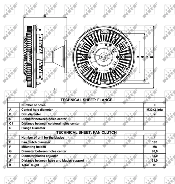 Embrague del ventilador NRF 49051