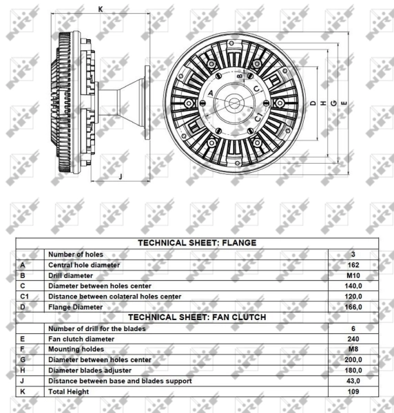 Embrague del ventilador NRF 49112