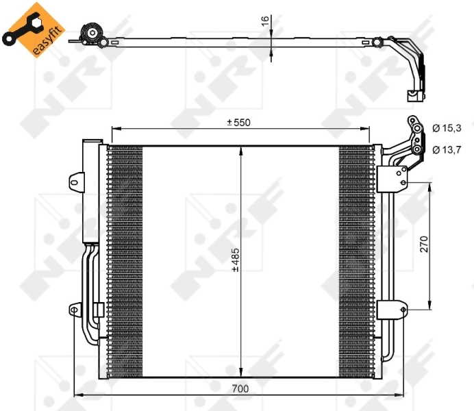 350054 NRF Radiador de aire acondicionado