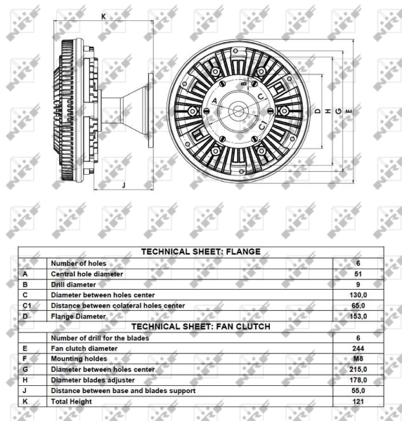 Embrague del ventilador NRF 49098