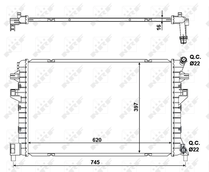 Radiador adicional de refrigeración del motor 58471 NRF