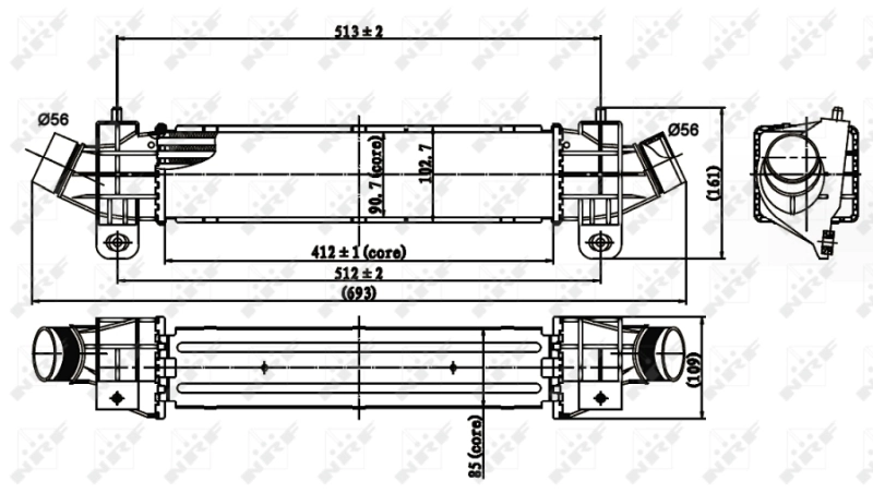 Radiador de intercooler para Ford Mondeo III B5Y