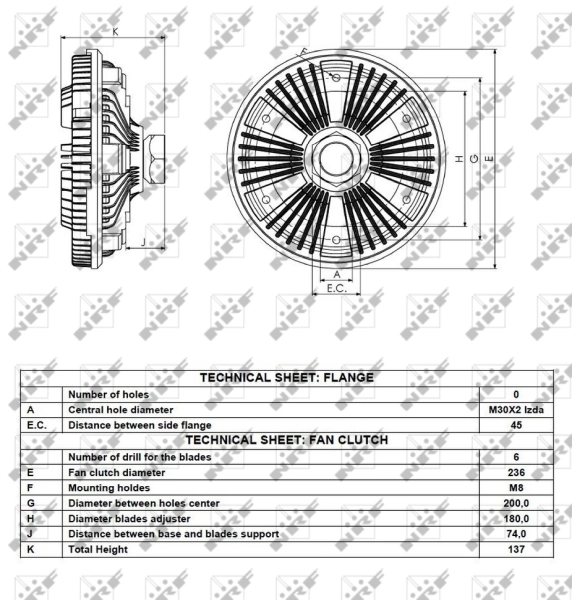 Embrague viscoso de ventilador 49100 NRF