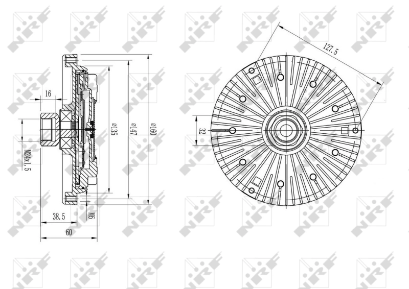 Embrague viscoso de ventilador 49589 NRF