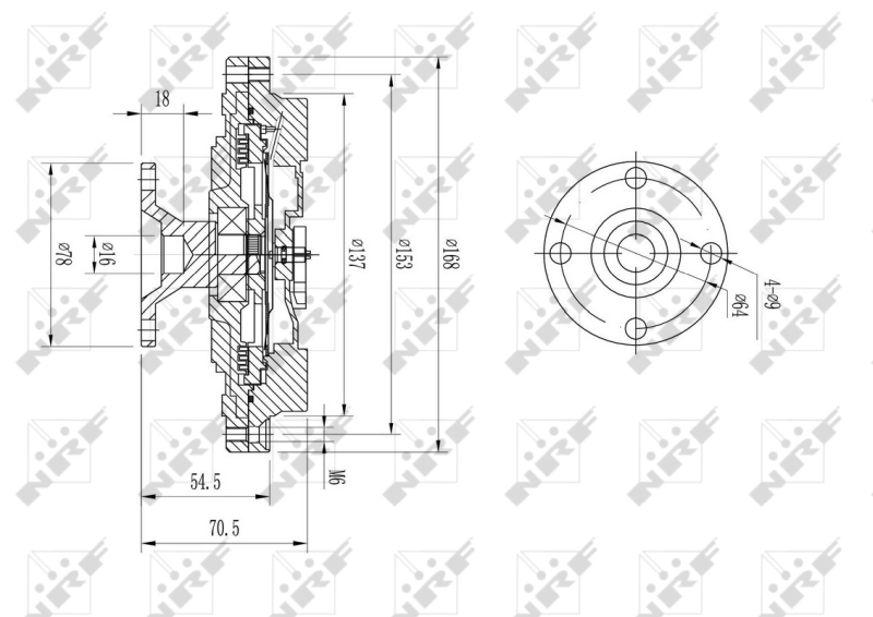 Embrague viscoso de ventilador 49604 NRF
