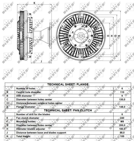 Embrague viscoso de ventilador 49126 NRF