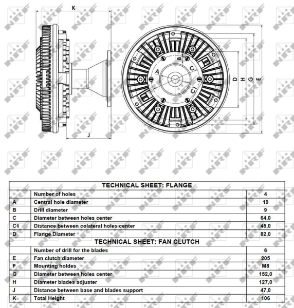 Embrague viscoso de ventilador 49130 NRF