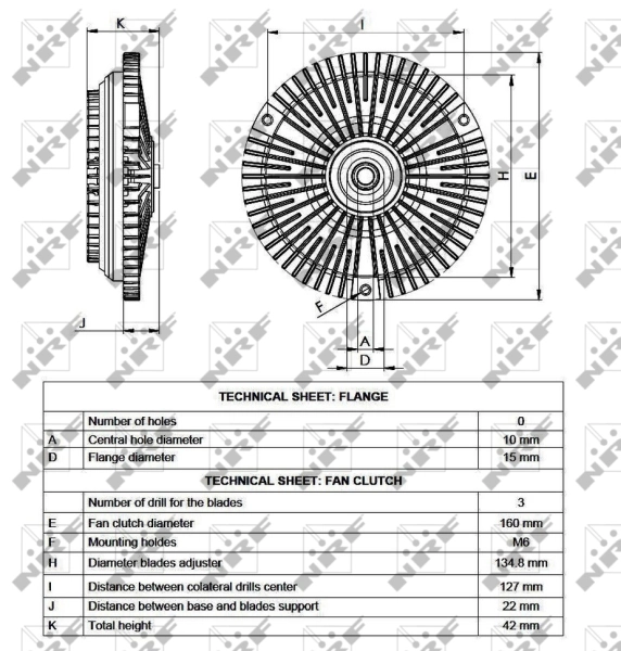 Embrague viscoso de ventilador 49536 NRF