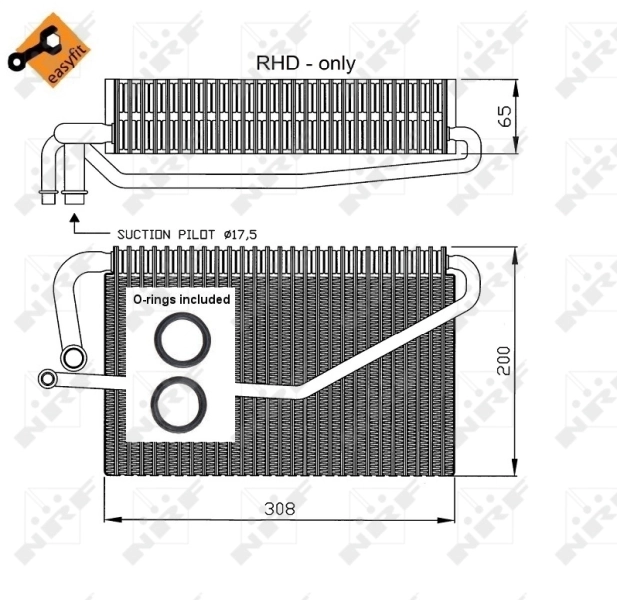 Evaporador de aire acondicionado 36118 NRF