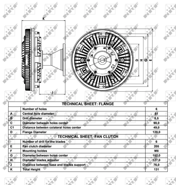 Embrague viscoso de ventilador 49052 NRF
